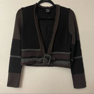 Tribal belted short cardigan women’s  sweater size small